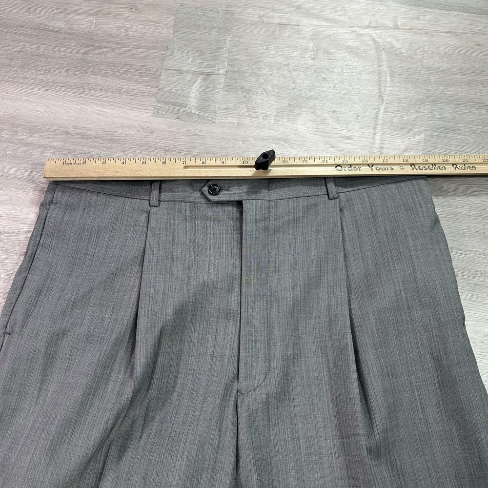 Alfani Suit Mens 44L Jacket 38x33 Pants Gray Wool Cashmere Check 2 Piece - Picture 12 of 16